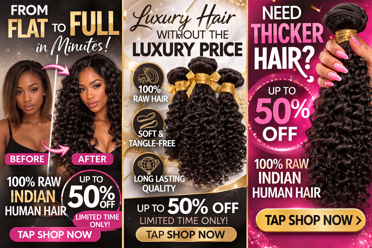 100% Human Hair Bundles- Indian Hair